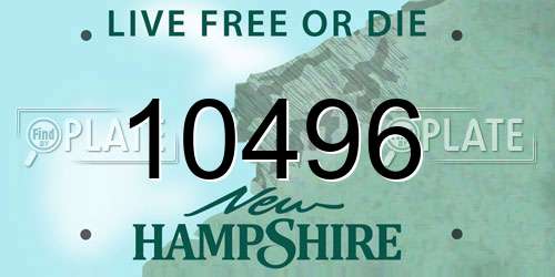 10496 New Hampshire License Plate