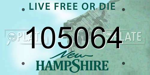 105064 New Hampshire License Plate