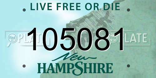 105081 New Hampshire License Plate
