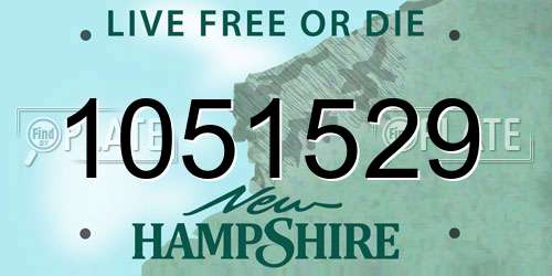 1051529 New Hampshire License Plate