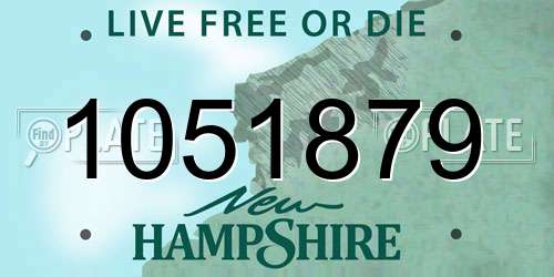 1051879 New Hampshire License Plate