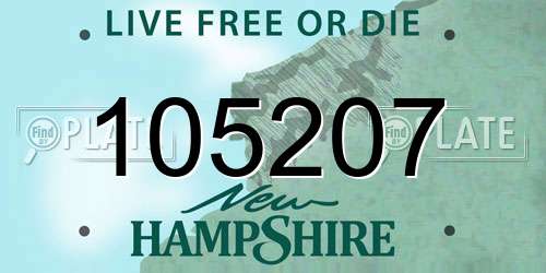 105207 New Hampshire License Plate