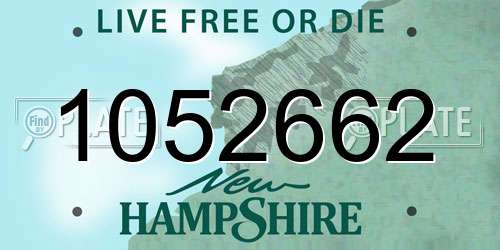 1052662 New Hampshire License Plate