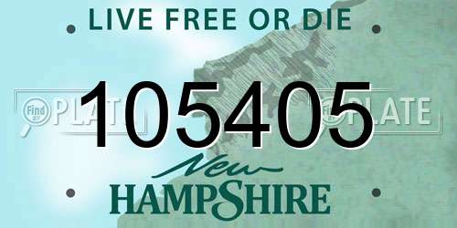 105405 New Hampshire License Plate