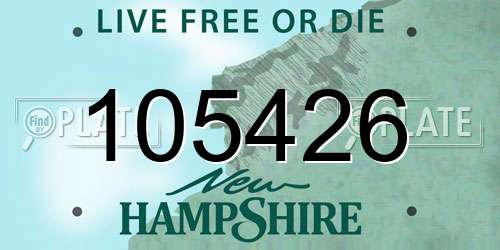 105426 New Hampshire License Plate