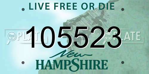 105523 New Hampshire License Plate