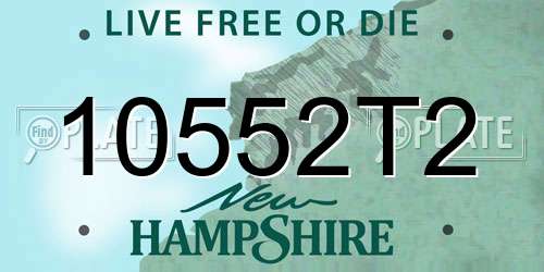 10552T2 New Hampshire License Plate