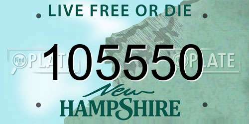 105550 New Hampshire License Plate