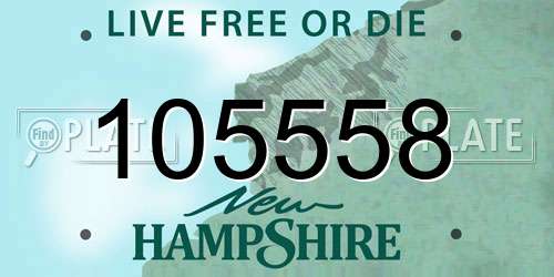 105558 New Hampshire License Plate