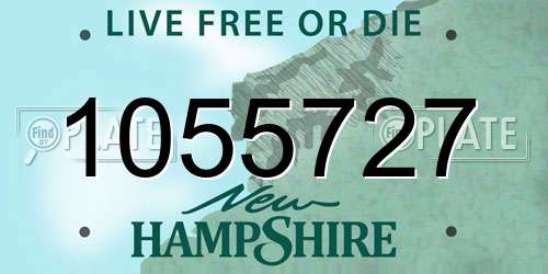 1055727 New Hampshire License Plate