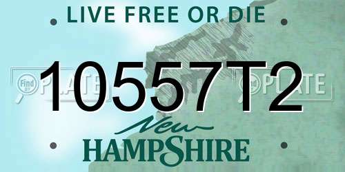 10557T2 New Hampshire License Plate