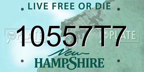 10557T7 New Hampshire License Plate