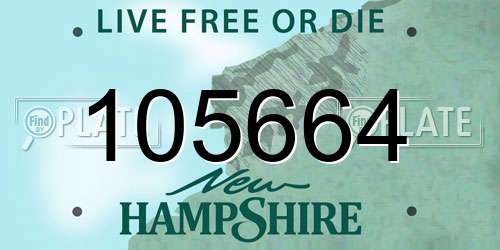 105664 New Hampshire License Plate