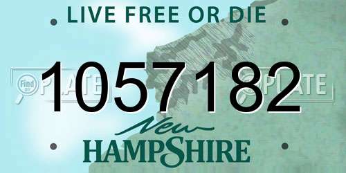 1057182 New Hampshire License Plate
