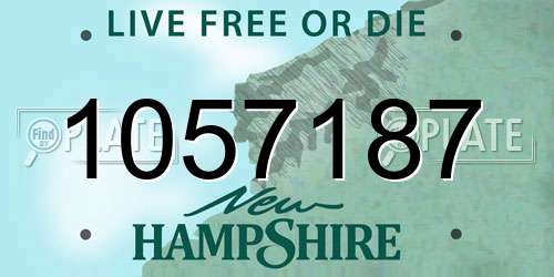 1057187 New Hampshire License Plate