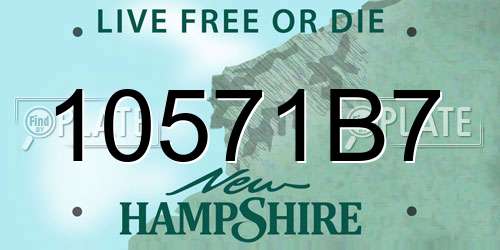 10571B7 New Hampshire License Plate
