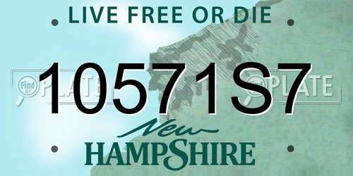 10571S7 New Hampshire License Plate