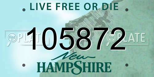105872 New Hampshire License Plate
