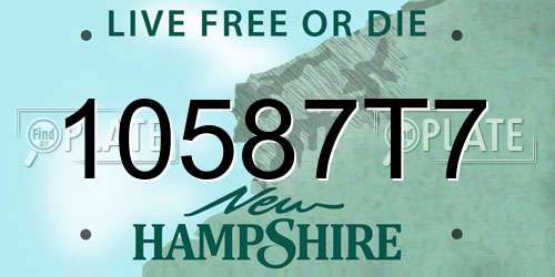 10587T7 New Hampshire License Plate