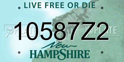 10587Z2 New Hampshire License Plate