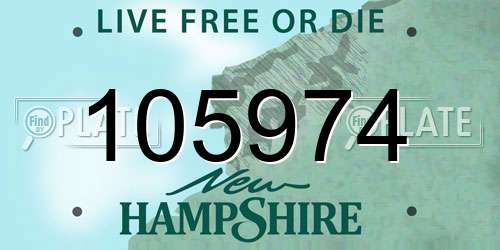 105974 New Hampshire License Plate