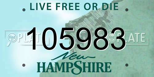 105983 New Hampshire License Plate