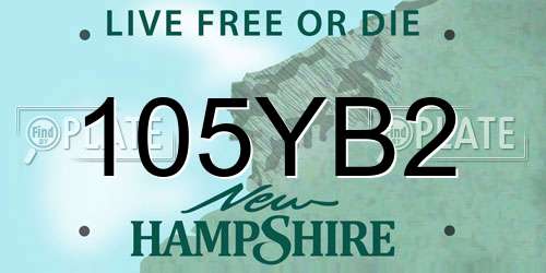 105YB2 New Hampshire License Plate