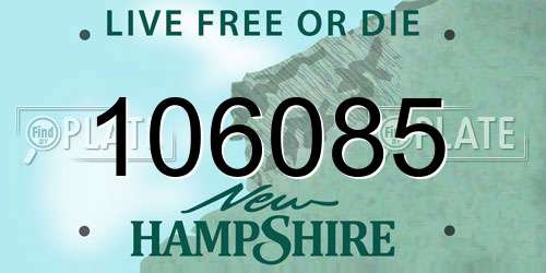 106085 New Hampshire License Plate