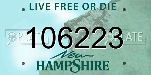 106223 New Hampshire License Plate