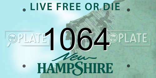 1064 New Hampshire License Plate