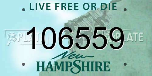 106559 New Hampshire License Plate
