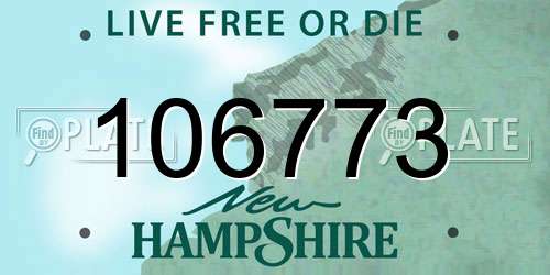 106773 New Hampshire License Plate