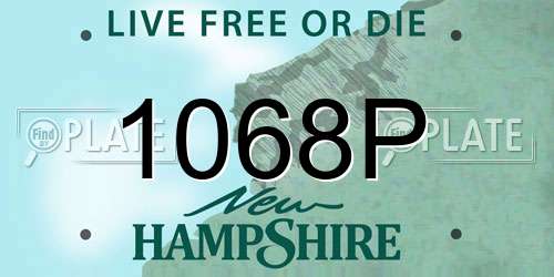 1068P New Hampshire License Plate