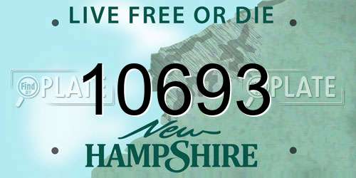 10693 New Hampshire License Plate