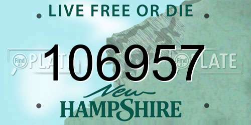 106957 New Hampshire License Plate