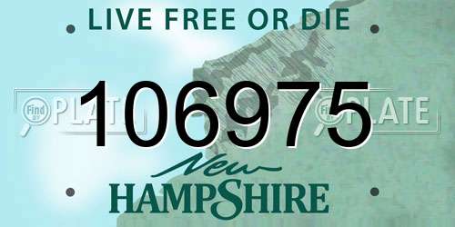 106975 New Hampshire License Plate