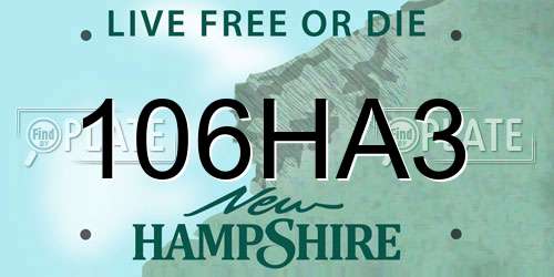 106HA3 New Hampshire License Plate