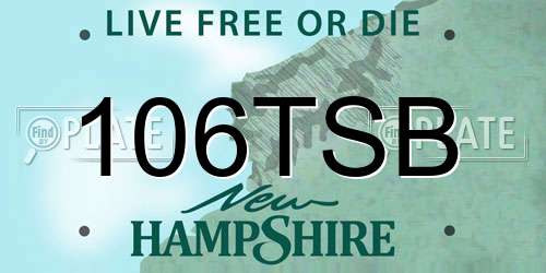 106TSB New Hampshire License Plate