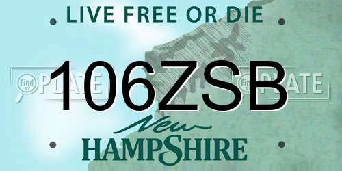 106ZSB New Hampshire License Plate