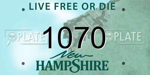 1070 New Hampshire License Plate