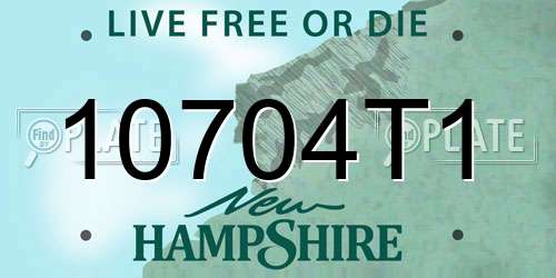 10704T1 New Hampshire License Plate