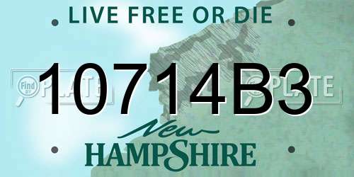 10714B3 New Hampshire License Plate