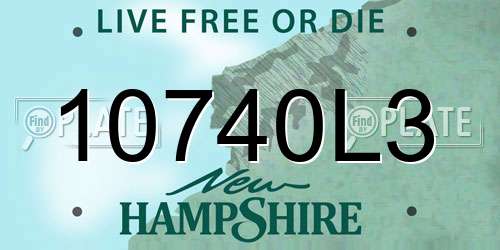 10740L3 New Hampshire License Plate