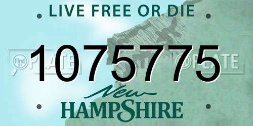 1075775 New Hampshire License Plate