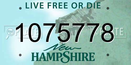 1075778 New Hampshire License Plate