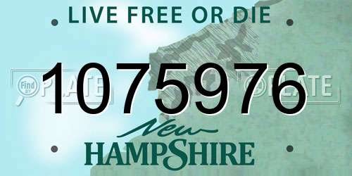1075976 New Hampshire License Plate