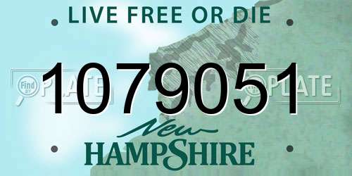 1079051 New Hampshire License Plate