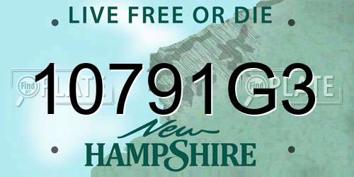 10791G3 New Hampshire License Plate