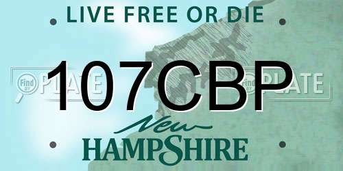 107CBP New Hampshire License Plate
