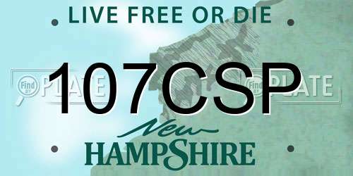 107CSP New Hampshire License Plate